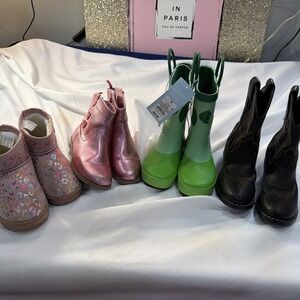 Lot of 4 Girls Ankle Boots Pink 9 /10 , All Rest R, 10 - Winter Spring Cowboy